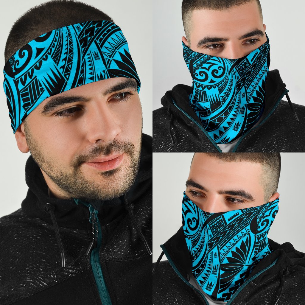 New Zealand Maori Polynesian Tattoo Bandana - Blue - Vibe Hoodie Shop