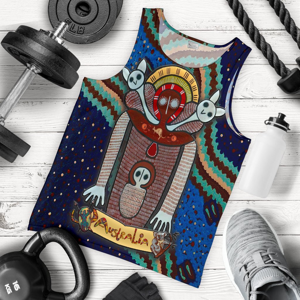 Wandjina Men's Tank Top - Australian Aboriginal Mythology - My Australia - Vibe Hoodie Shop