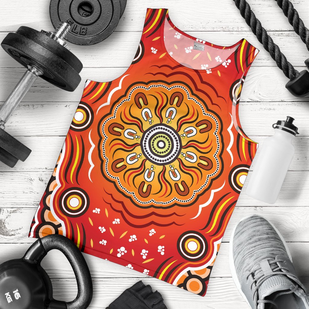 Aboriginal Men's Tank Top - Indigenous Art Patterns Ver01 - Vibe Hoodie Shop