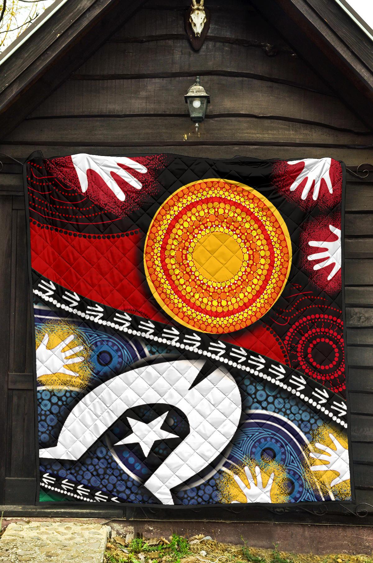 Premium Quilt - Australian NAIDOC Aboriginal and Torres Strait Islands Flags - Vibe Hoodie Shop