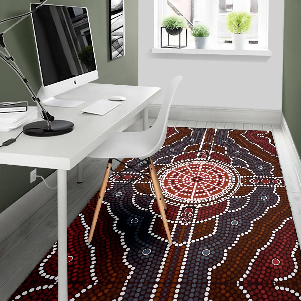 Area Rug - Aboriginal Dot Painting Rug Ver03 - Vibe Hoodie Shop