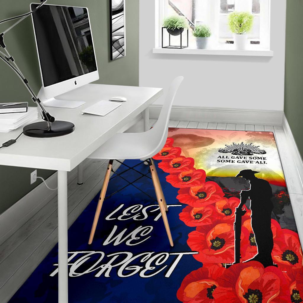 ANZAC Lest We Forget Area Rug - All Gave Some, Some Gave All - - Vibe Hoodie Shop