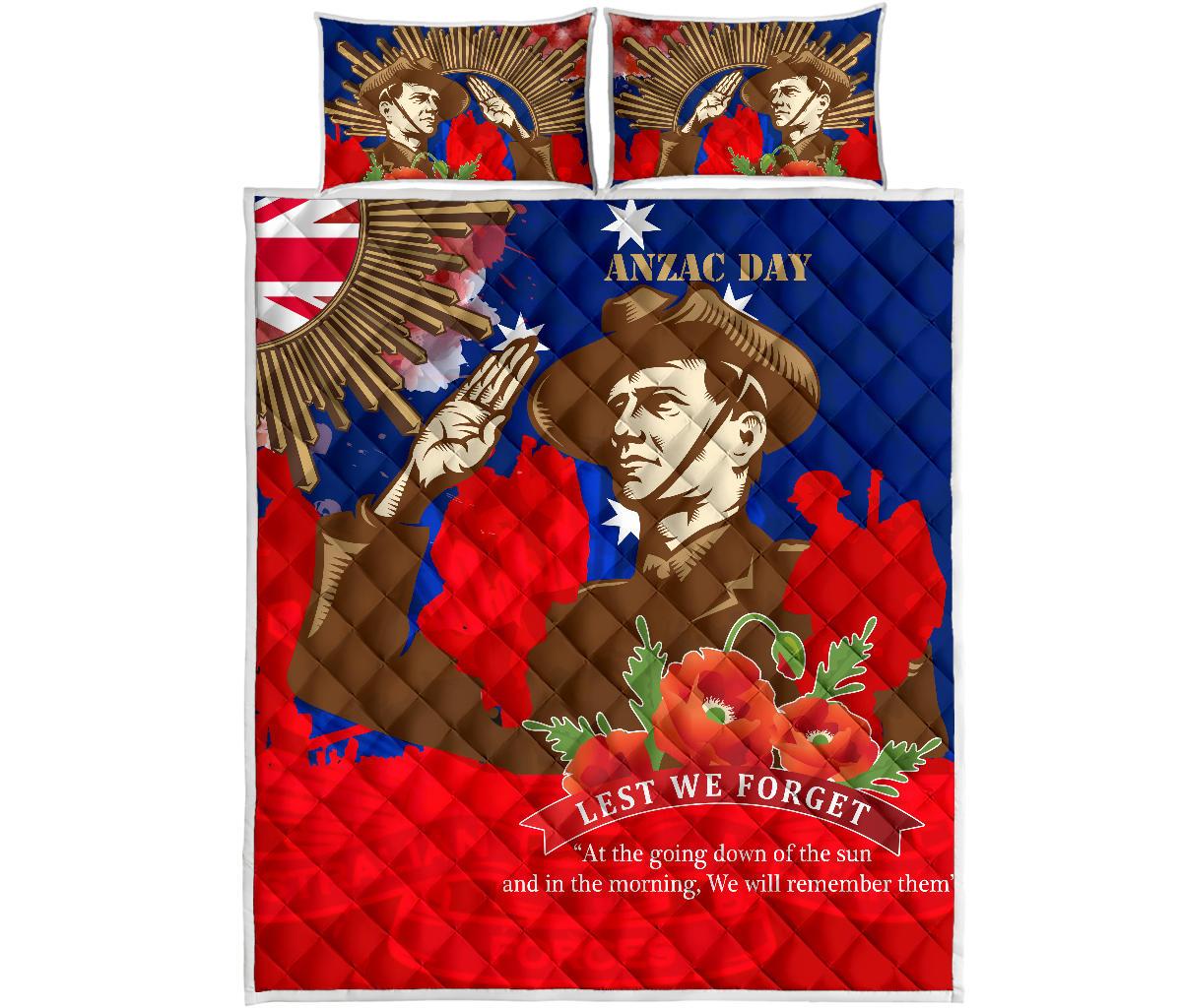 Quilt Bed Set - AANZAC Australia Remember Them - Vibe Hoodie Shop