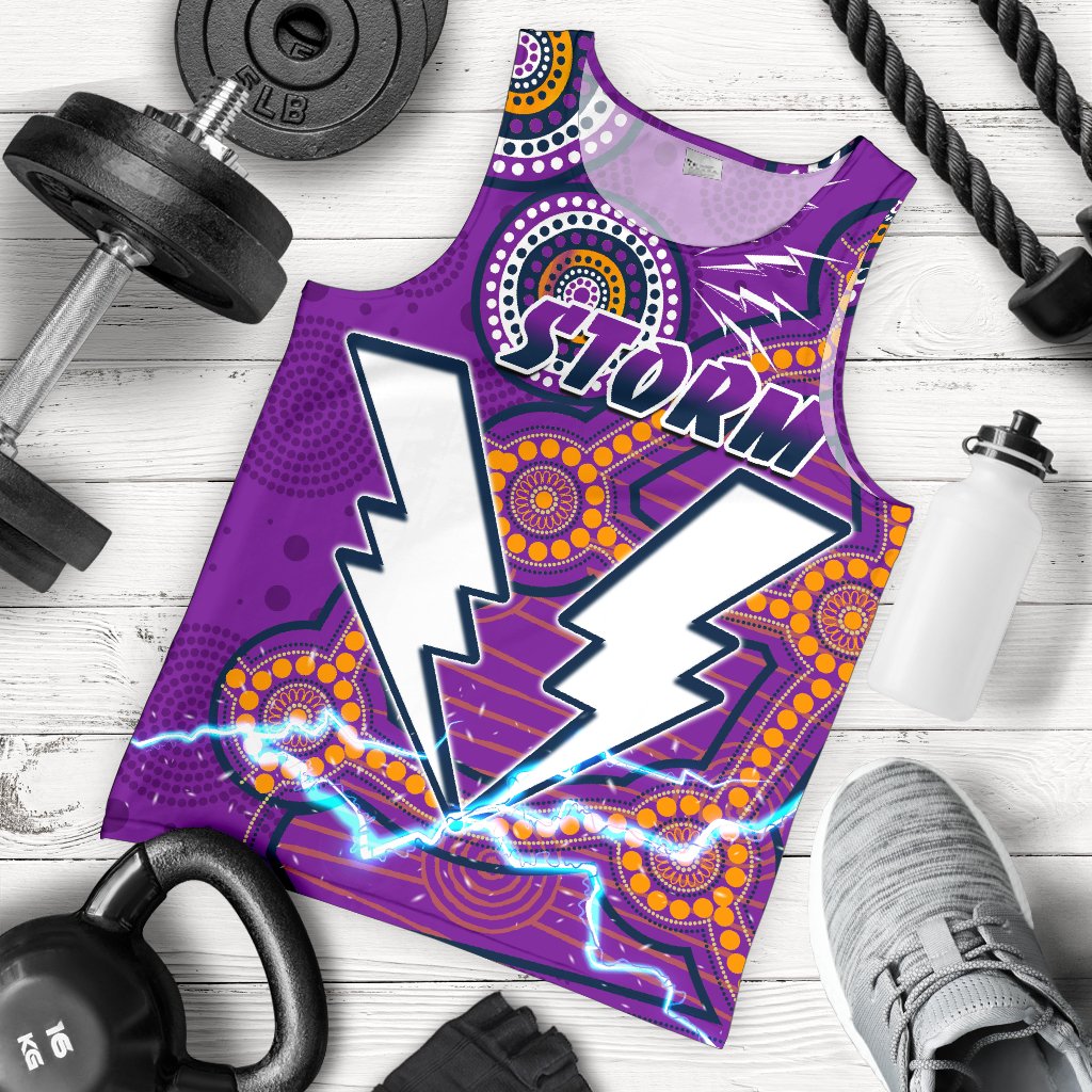 Storm Men's Tank Top Melbourne Indigenous Thunder - Vibe Hoodie Shop