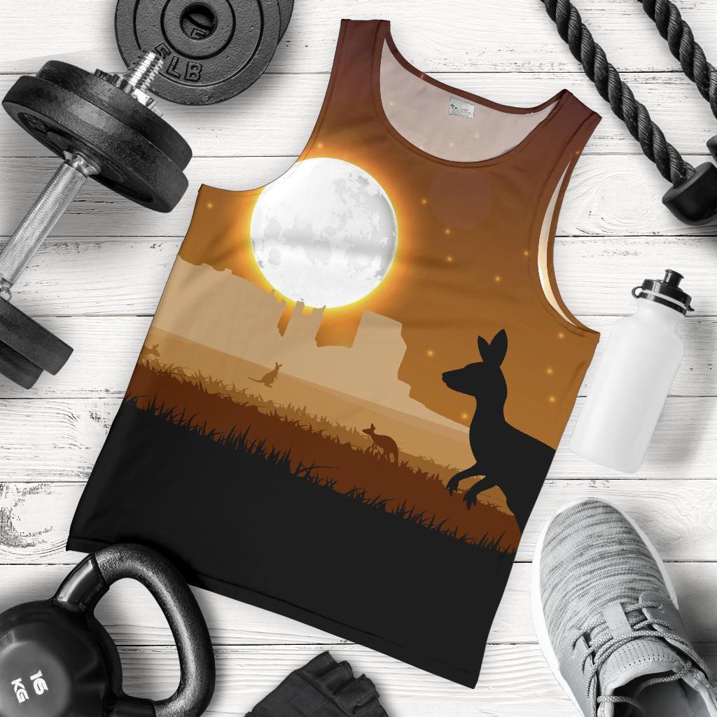 Men Tank Top - Kangaroo Mens Tank Full Moon - Vibe Hoodie Shop