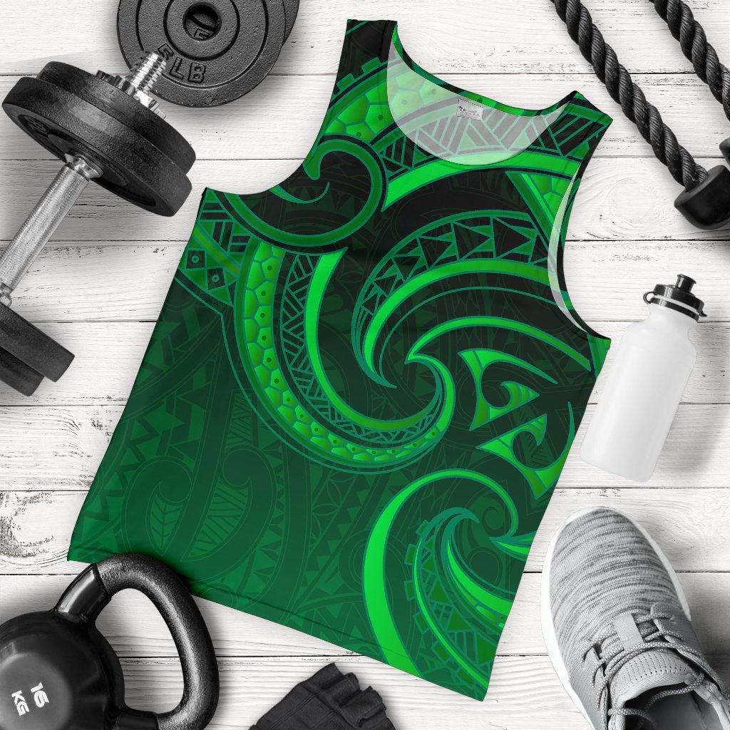 New Zealand Maori Mangopare Men Tank Top Polynesian - Green - Vibe Hoodie Shop