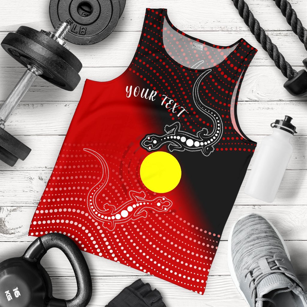 Custom Aboriginal Men's Tank Top - Two Indigenous Lizard - Vibe Hoodie Shop