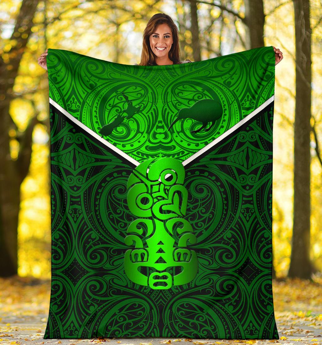 New Zealand Maori Rugby Premium Blanket Pride Version - Green - Vibe Hoodie Shop