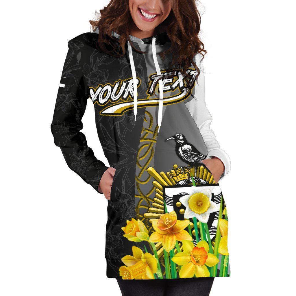 Cornwall Celtic Custom Personalised Hoodie Dress - Daffodil With Seal - Vibe Hoodie Shop