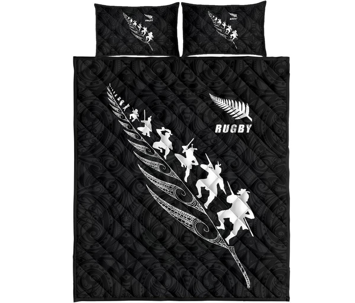 Quilt Bed Set New Zealand Rugby Haka Black - Vibe Hoodie Shop