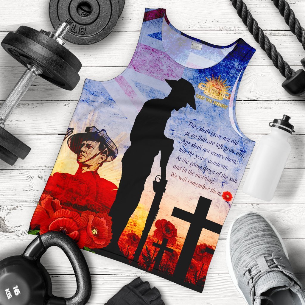 ANZAC Men's Tank Top - ANZAC 2020 Lest We Forget The Australian Army - Vibe Hoodie Shop