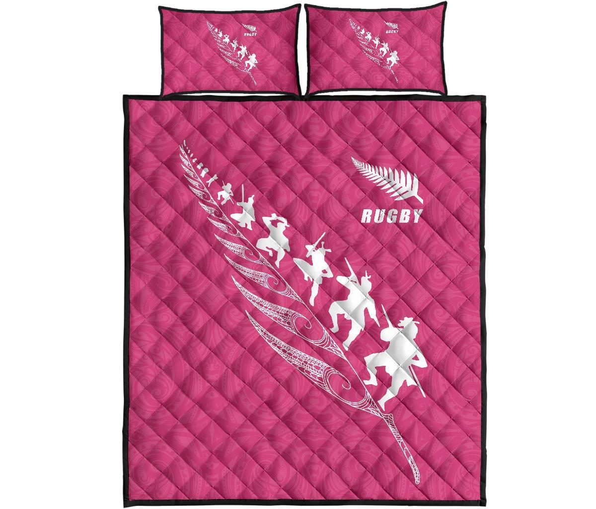 Quilt Bed Set New Zealand Rugby Haka Pink - Vibe Hoodie Shop
