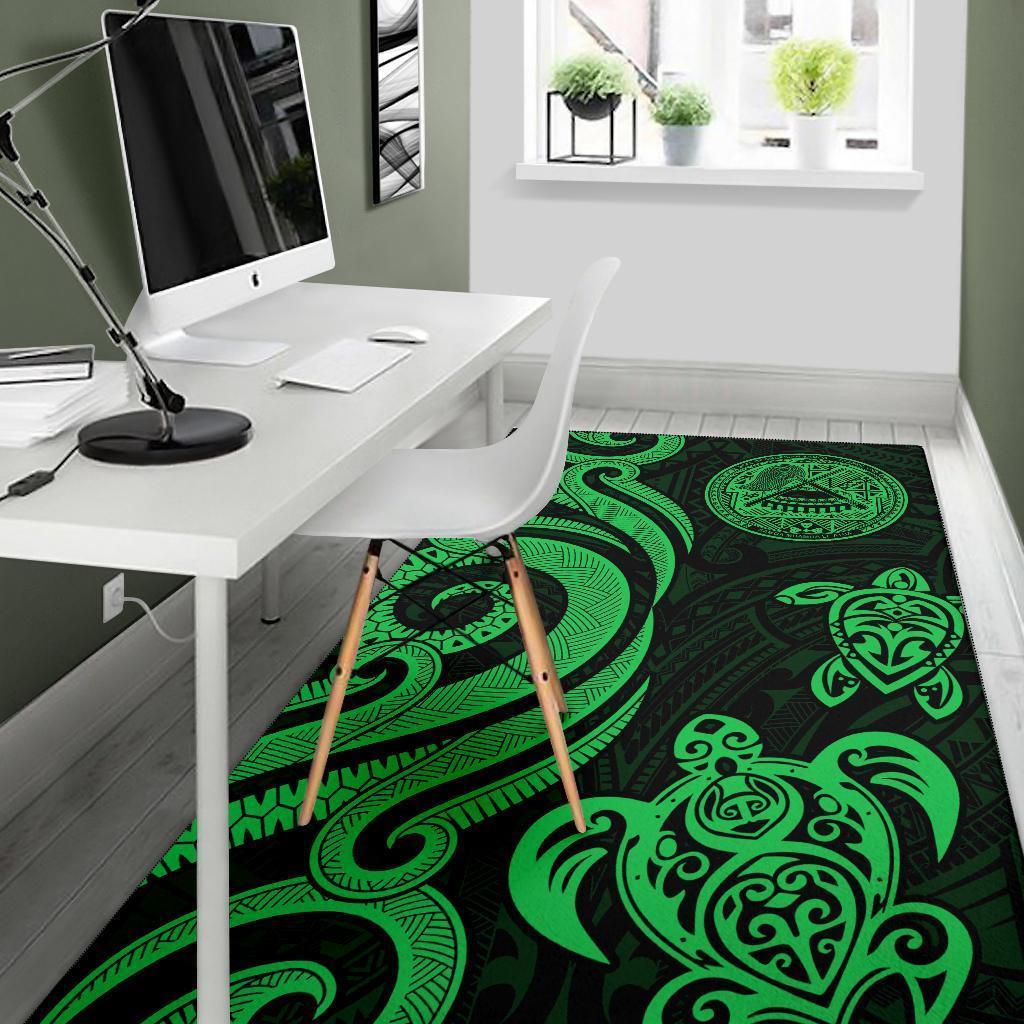 American Samoa Area Rug - Green Tentacle Turtle - Vibe Hoodie Shop