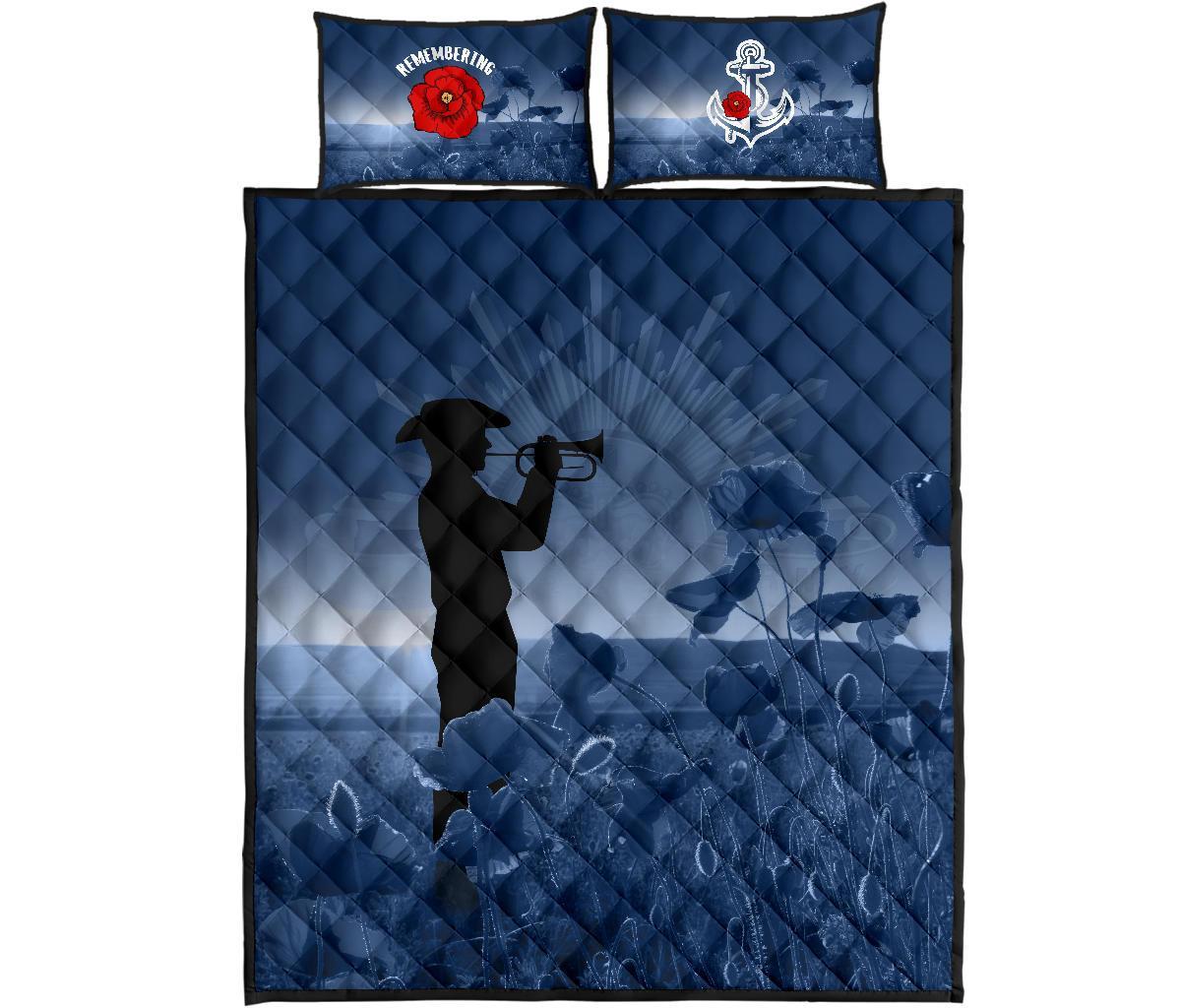 Australia Navy ANZAC Quilt Bed Set - Remembering Our Heroes - Vibe Hoodie Shop