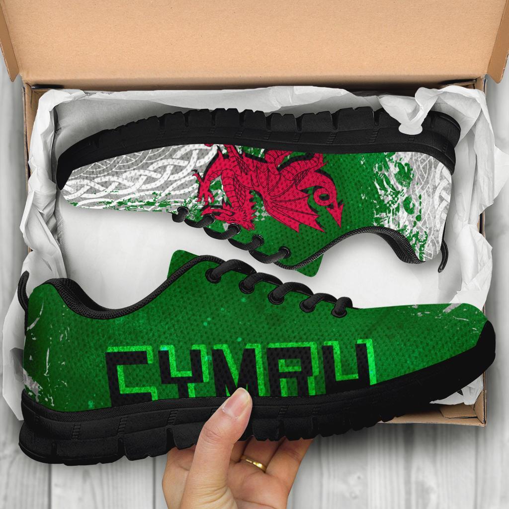 Wales Celtic Sneakers - Grunge Dragon - Vibe Hoodie Shop