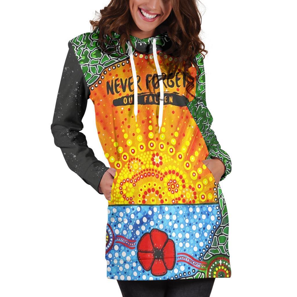 ANZAC Day Hoodie Dress - Lest We Forget Poppy - Vibe Hoodie Shop