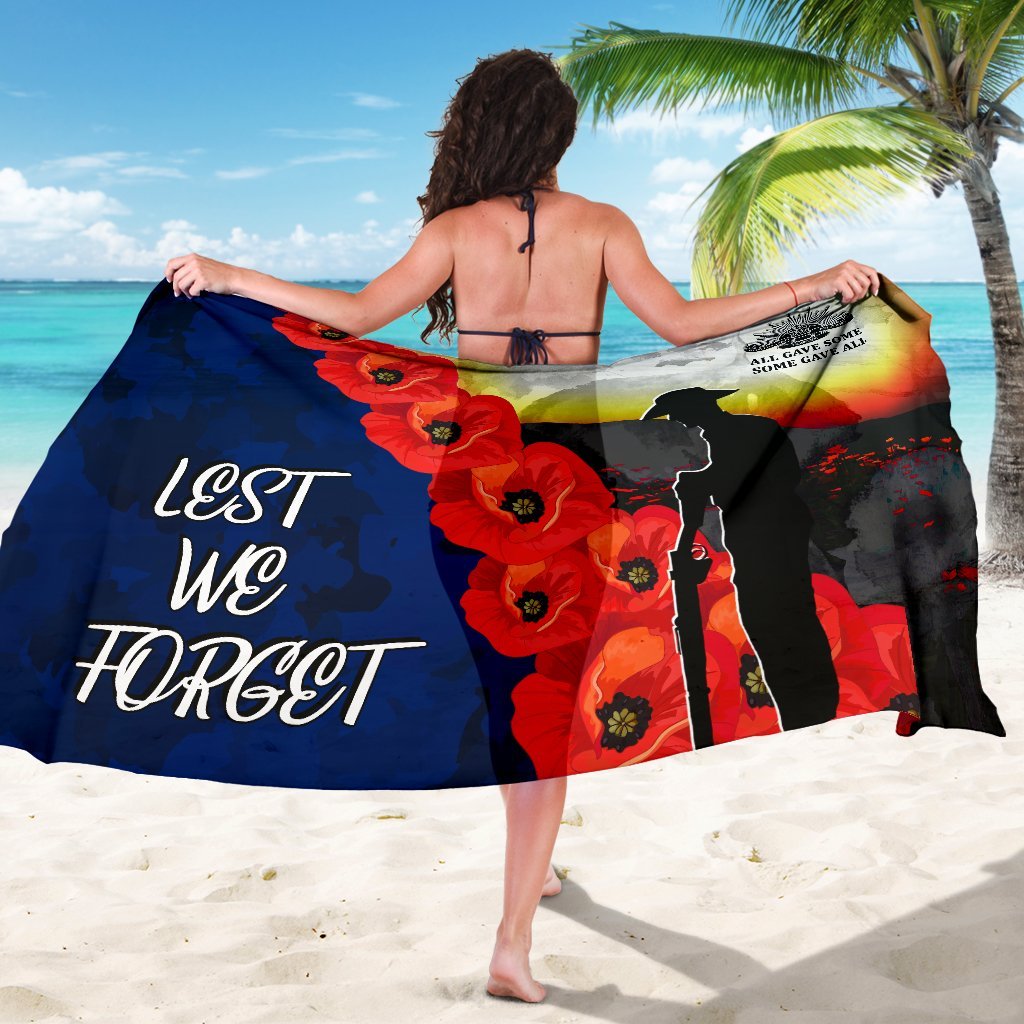 ANZAC Lest We Forget Sarong - All Gave Some, Some Gave All - - Vibe Hoodie Shop