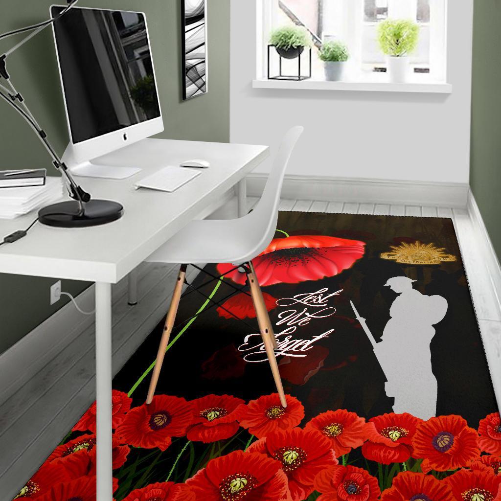 ANZAC Area Rug - Remembrance Poppy Flowers - Vibe Hoodie Shop