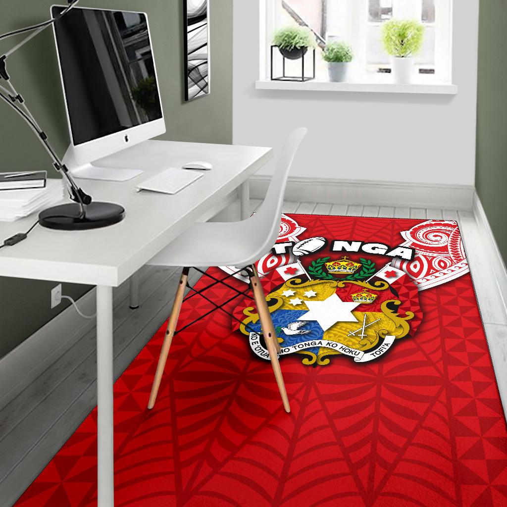 (Custom Personalised) Tonga Rugby Area Rug Royal Style - Vibe Hoodie Shop