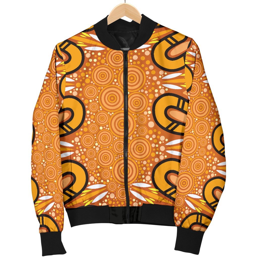 Aboriginal Women's Bomber Jacket - Indigenous Art Patterns Ver03 - Vibe Hoodie Shop