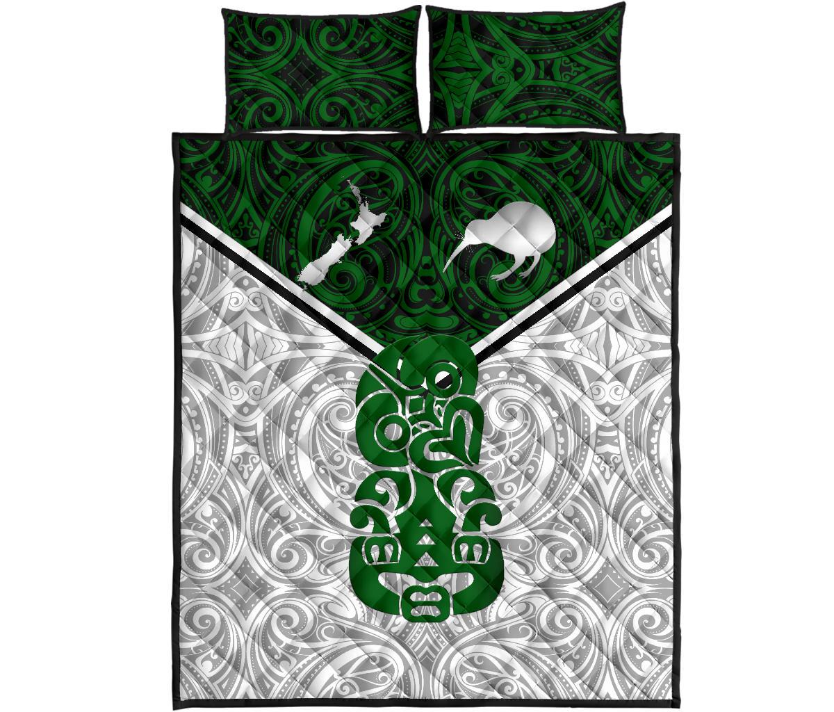 New Zealand Maori Rugby Quilt Bed Set Pride Version - White - Vibe Hoodie Shop