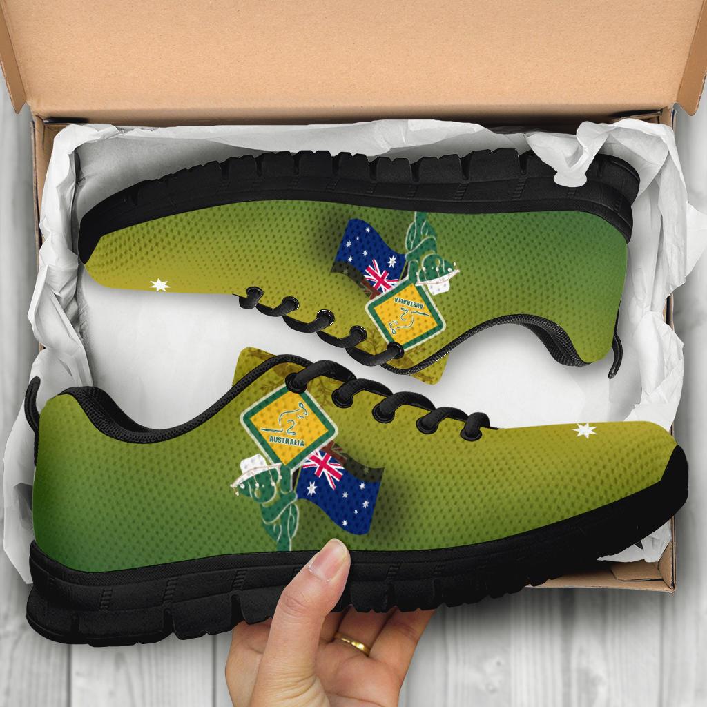 Sneakers - Aus Flag and Coat Of Arms Shoes Kangaroo and Koala Sign - Vibe Hoodie Shop