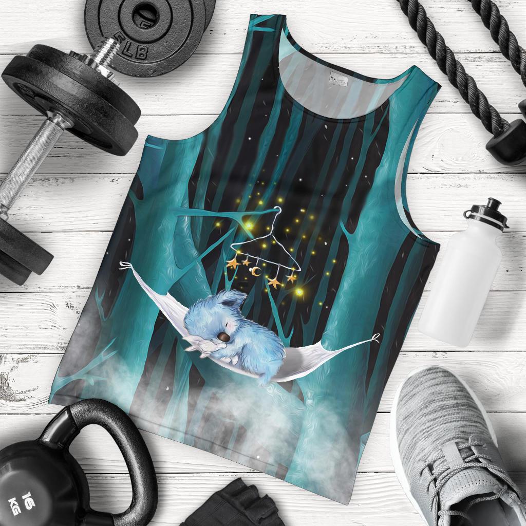 Men Tank Top - Koala Mens Tank Sleeping In Forest - Vibe Hoodie Shop