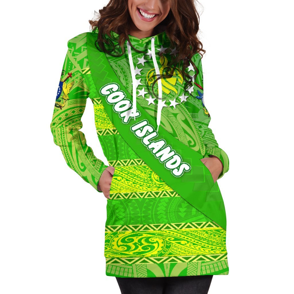 Cook Islands Women Hoodie Dress Polynesian Victorian Vibes - Vibe Hoodie Shop