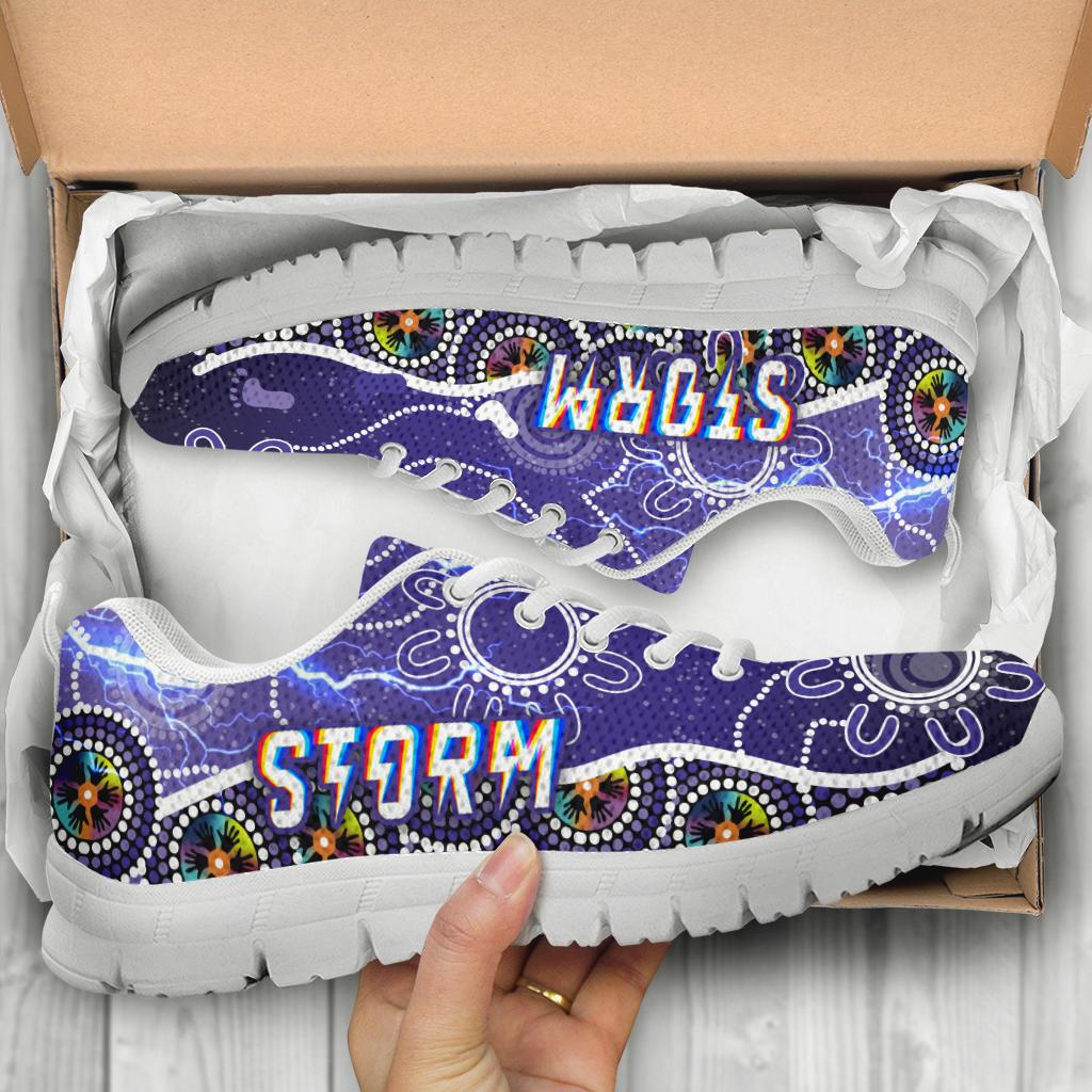 Melbourne Storm Sneakers Unique Indigenous - Vibe Hoodie Shop