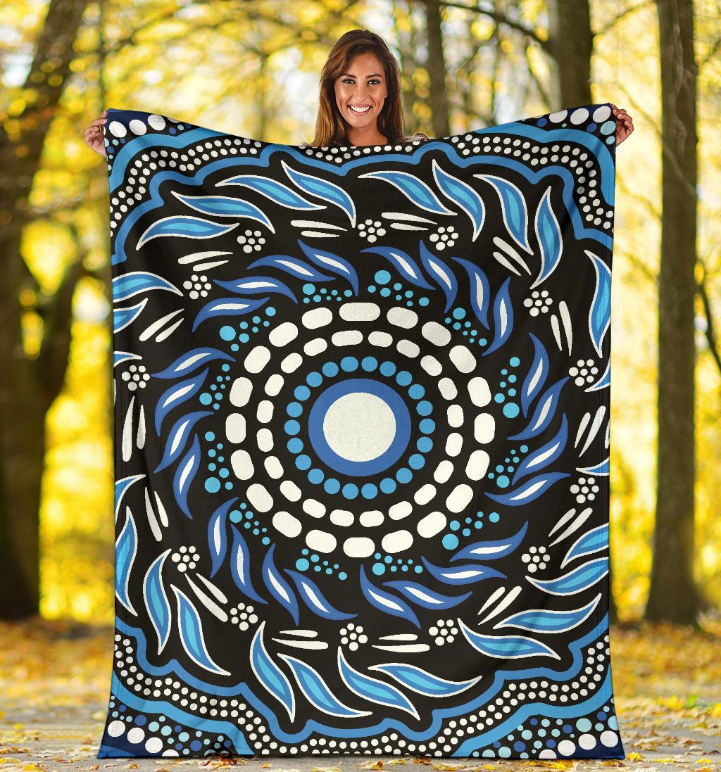 Aboriginal Premium Blanket - Indegenous Dot Painting Art - Vibe Hoodie Shop