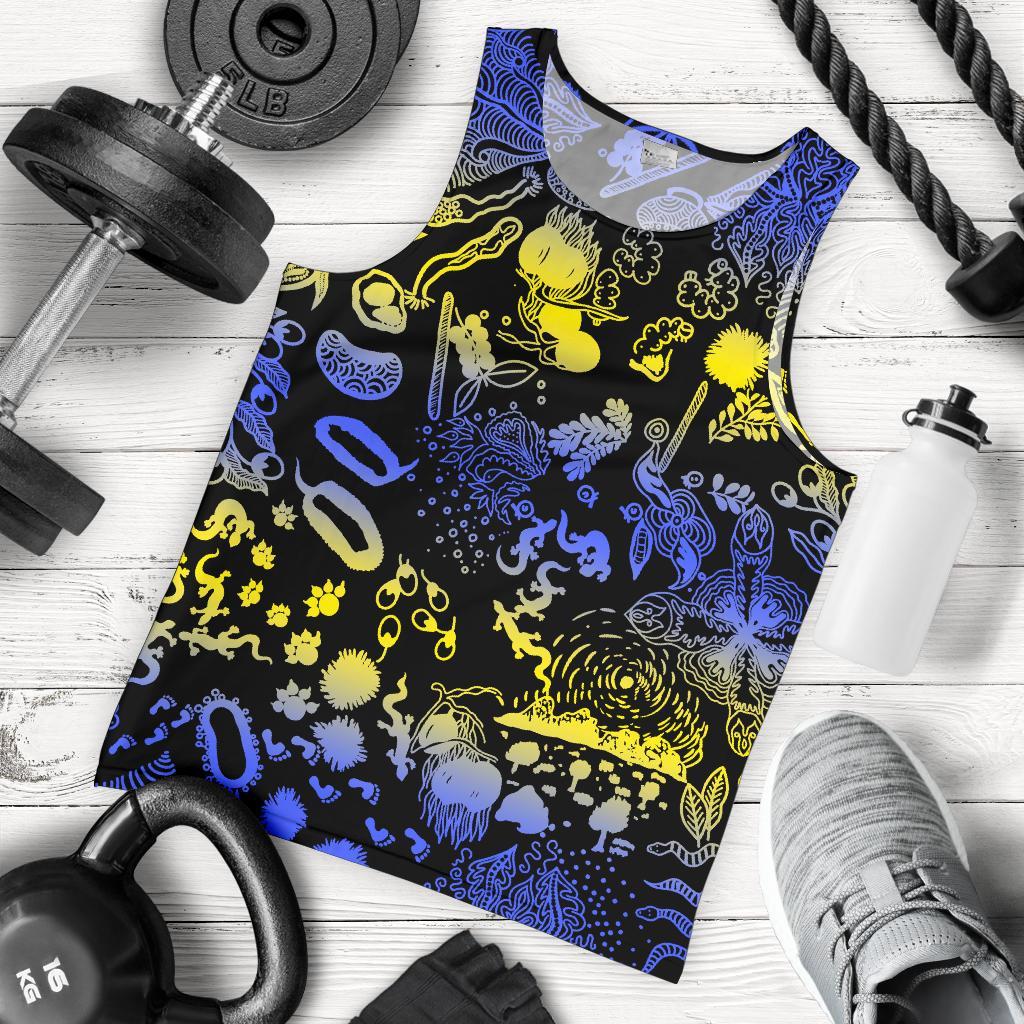 Australia Tank Top - Australian Aboriginal Golden Wattle - Men - Vibe Hoodie Shop