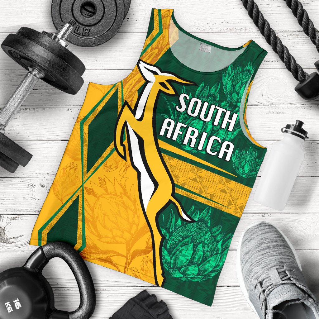 South Africa Men Tank Top Springboks Rugby Be Fancy - Vibe Hoodie Shop