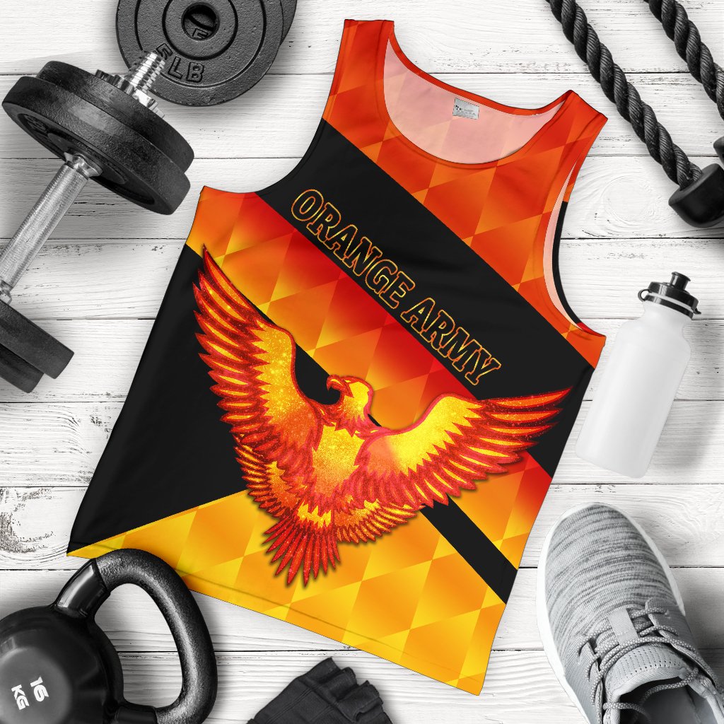 Sunrisers Hyderabad Orange Army Men's Tank Top Cricket Sporty Style - Vibe Hoodie Shop