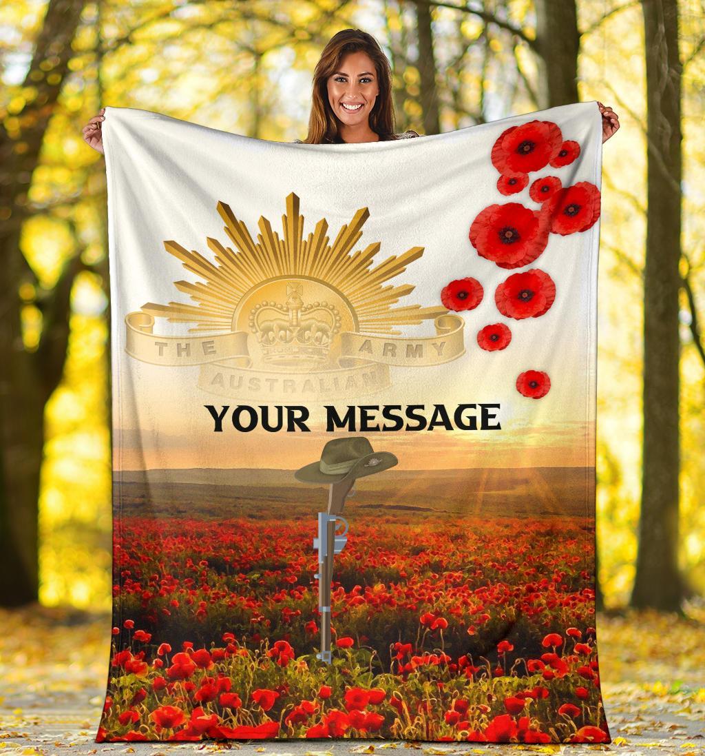 Custom ANZAC Day 2021 Premium Blanket - We Will Remember Them - Vibe Hoodie Shop