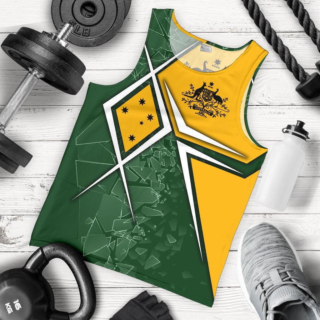 Men's Tank Top - Aussie Flag (Green) - Vibe Hoodie Shop