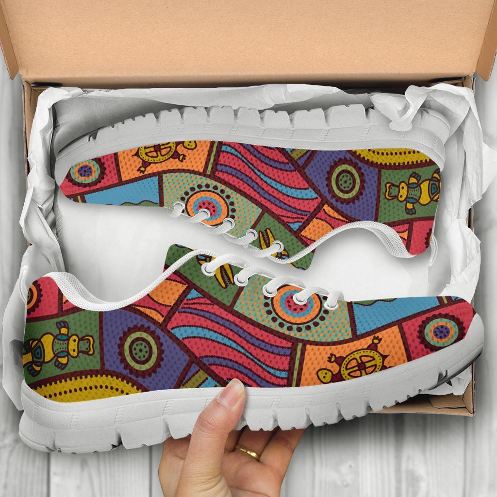 Sneakers 2 - Aboriginal Art With Animals - Vibe Hoodie Shop