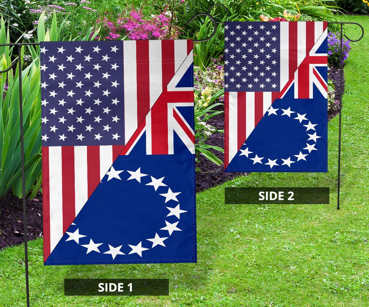 US Flag with Cook Islands Flag - Vibe Hoodie Shop