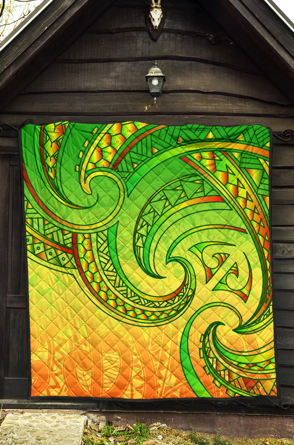 New Zealand Maori Mangopare Premium Quilt Polynesian - Rasta - Vibe Hoodie Shop