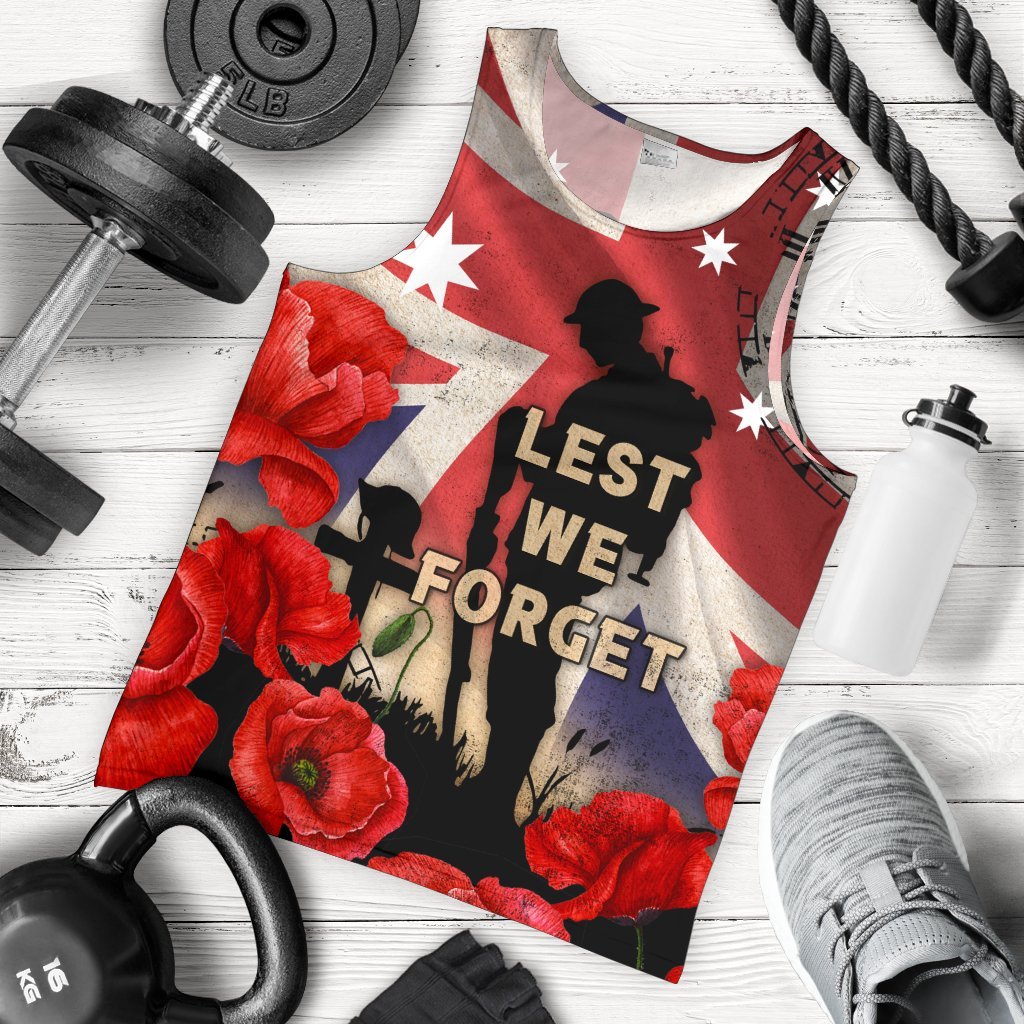 ANZAC Men's Tank Top - A Day We Will Never Forget - Vibe Hoodie Shop