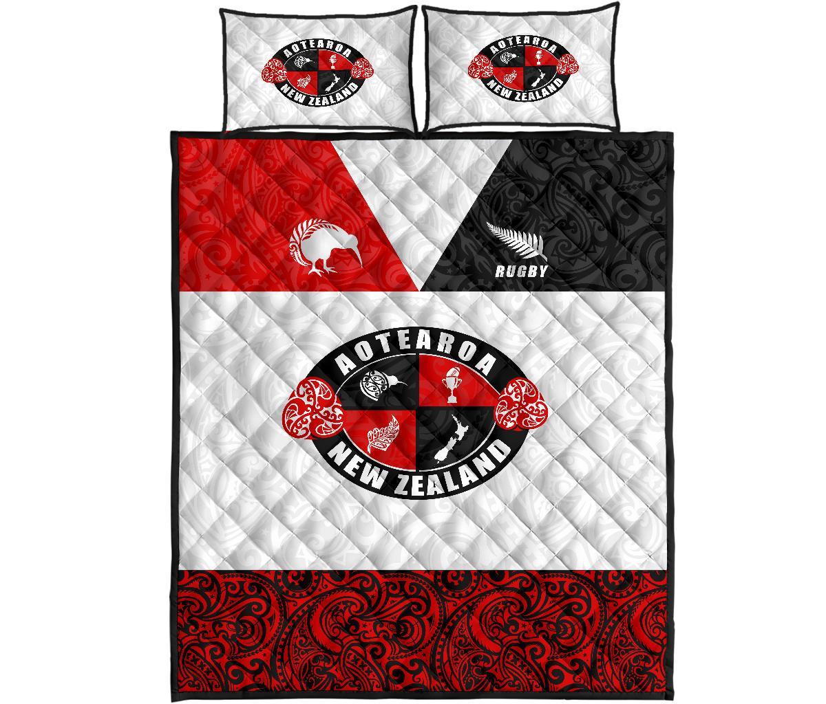 Quilt Bed Set NZ New Zealand Aotearoa Rugby Champion - Vibe Hoodie Shop