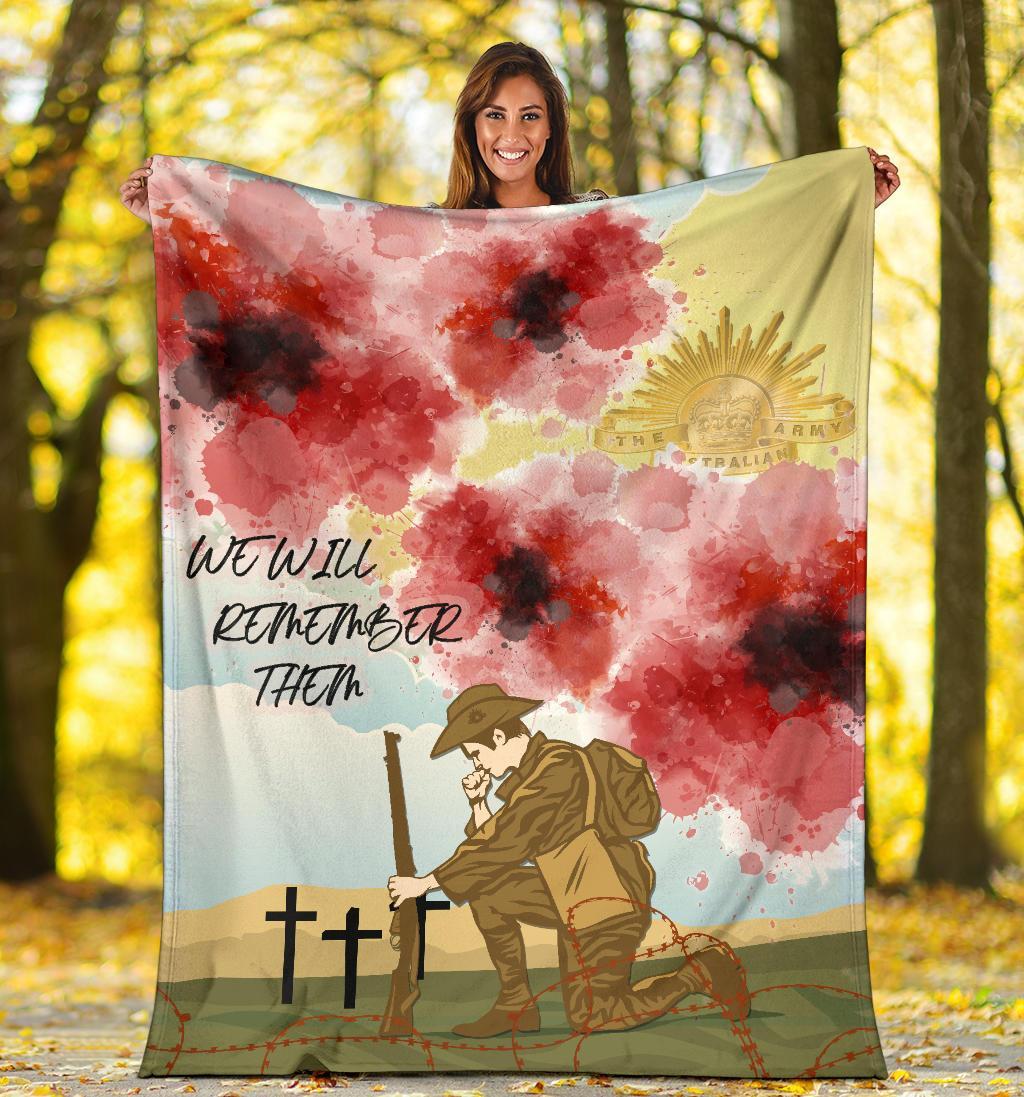 ANZAC Day Premium Blanket - We Will Remember Them - Vibe Hoodie Shop