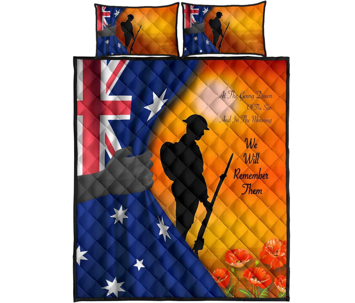 ANZAC Quilt Bed Set - We Will Remember Them Ver02 - Vibe Hoodie Shop