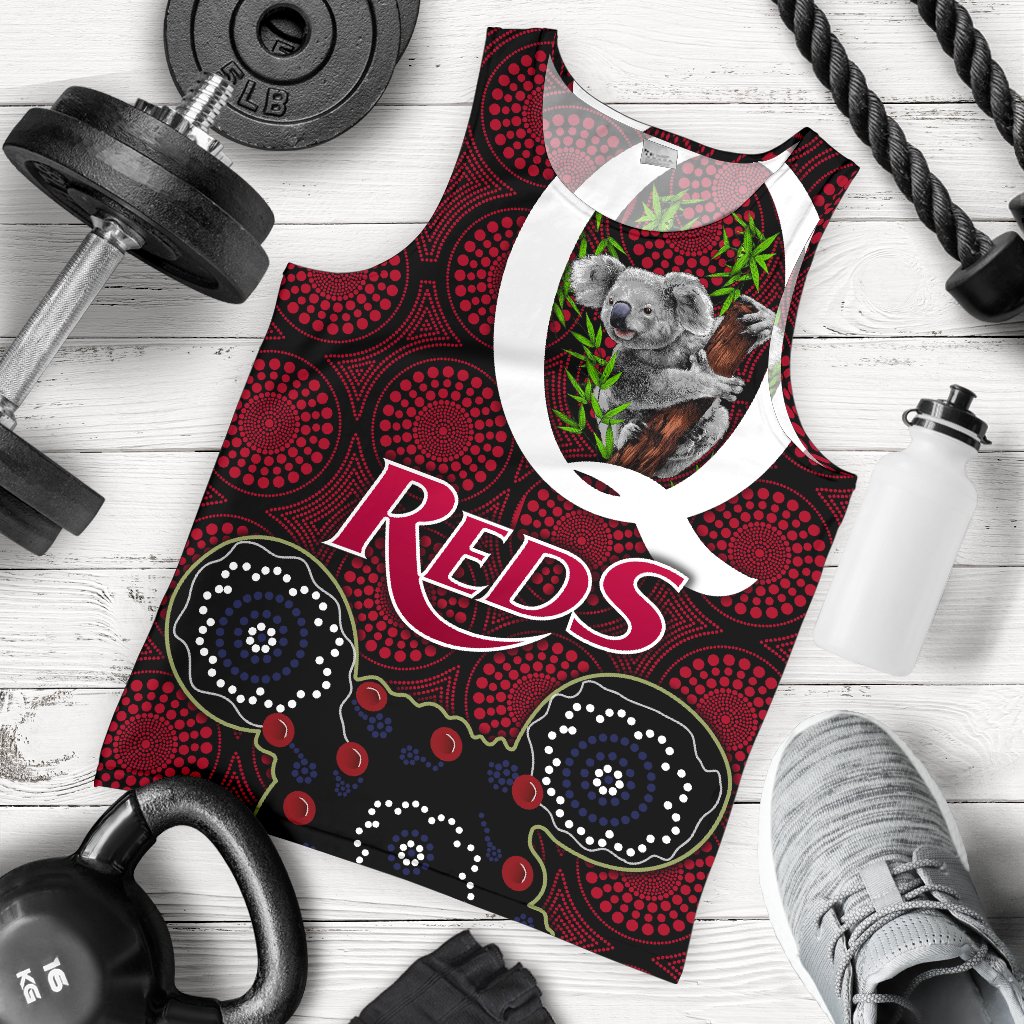 Queensland Men's Tank Top Reds Rugby - Koala - Vibe Hoodie Shop