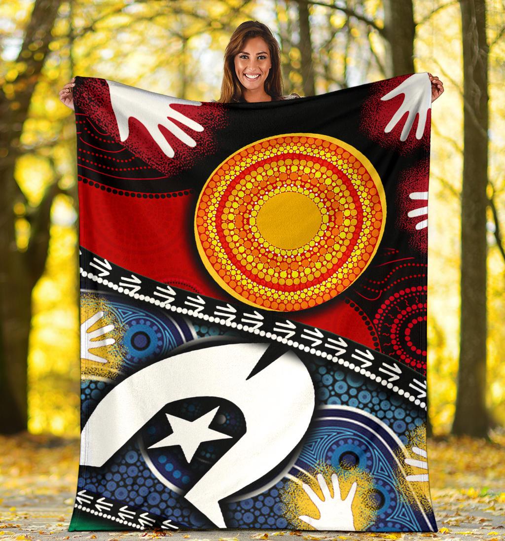 Premium Blanket - Australian NAIDOC Aboriginal and Torres Strait Islands Flags - Vibe Hoodie Shop