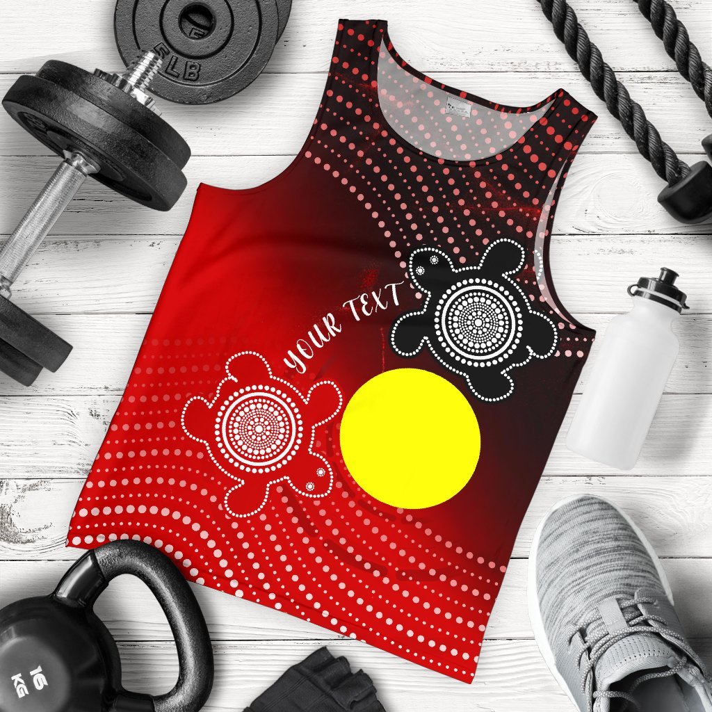 Custom Aboriginal Men's Tank Top - Indigenous Circle Dot Painting Style - - Vibe Hoodie Shop