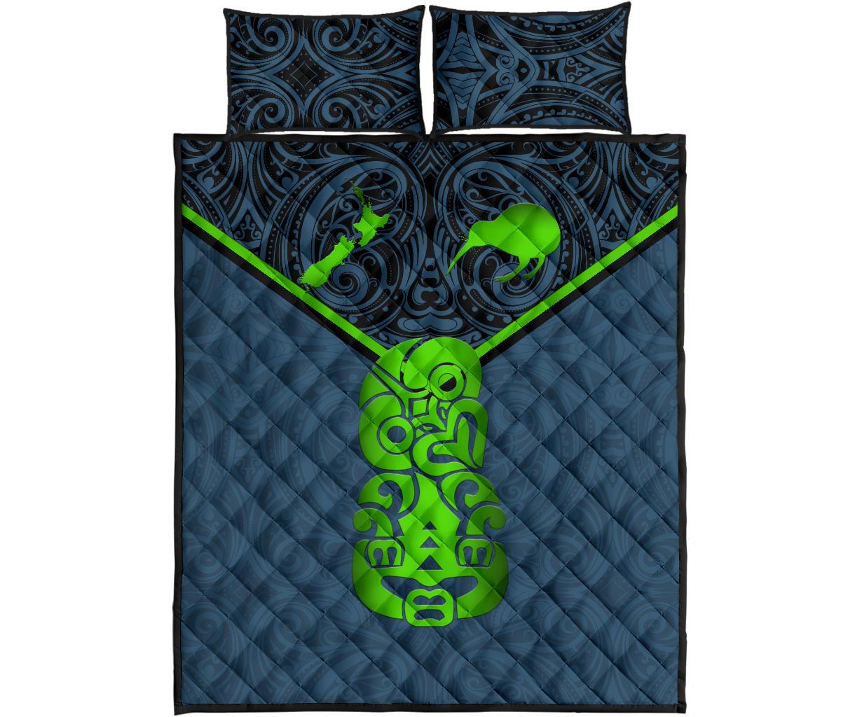 New Zealand Maori Rugby Quilt Bed Set Pride Version - Navy - Vibe Hoodie Shop