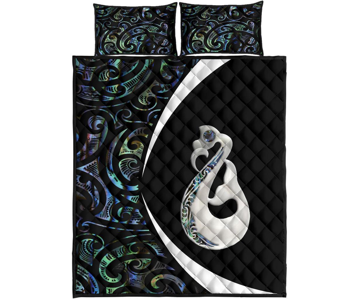 New Zealand Maori Manaia Paua Shell Quilt Bed Set - Circle Style - Vibe Hoodie Shop