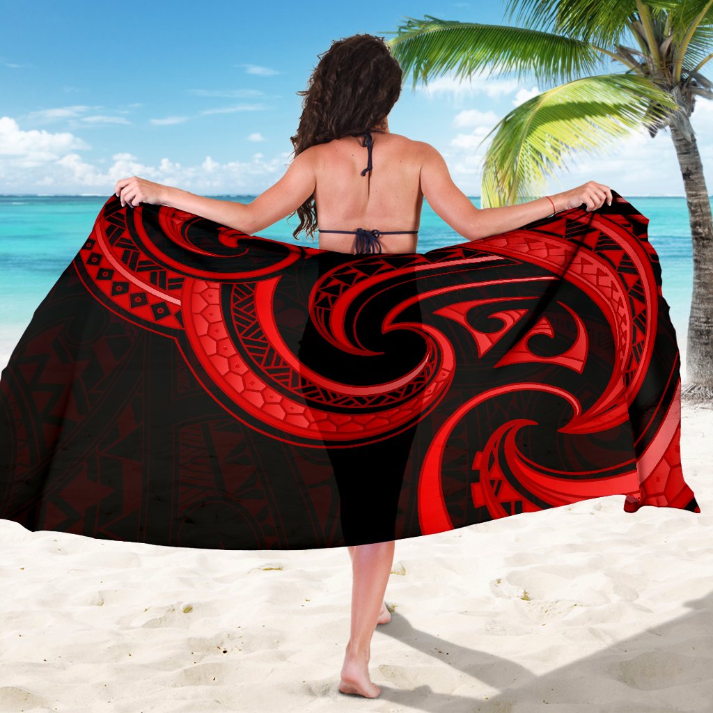 New Zealand Maori Mangopare Sarong Polynesian - Red - Vibe Hoodie Shop