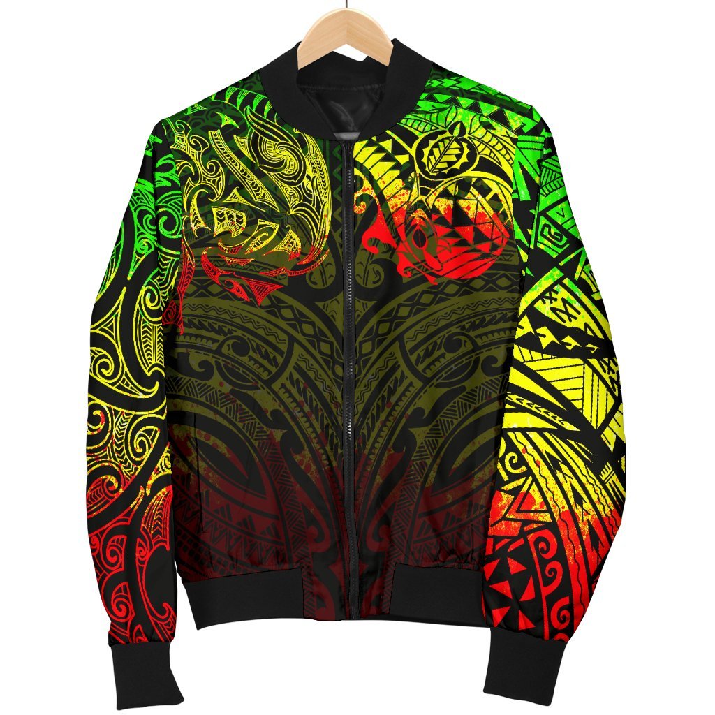 New Zealand Men's Bomber Jacket, Maori Polynesian Tattoo Reggage - Vibe Hoodie Shop