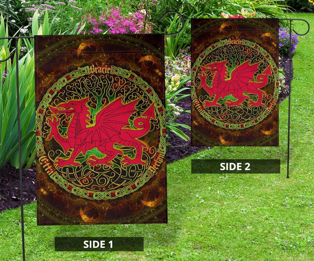 Celtic Flag - Wales Cymru With Celtic Tree (Brown) - Vibe Hoodie Shop